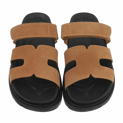 Damen Pantoletten - camel