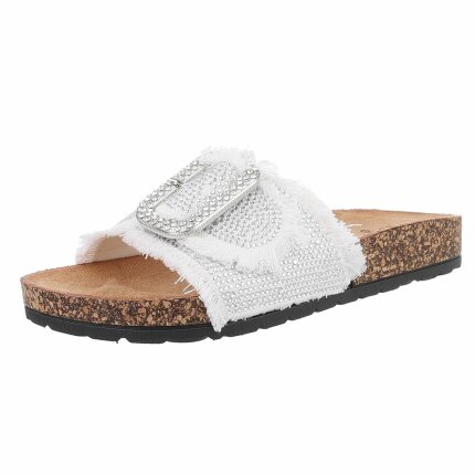 Damen Pantoletten - white - 12 Paar
