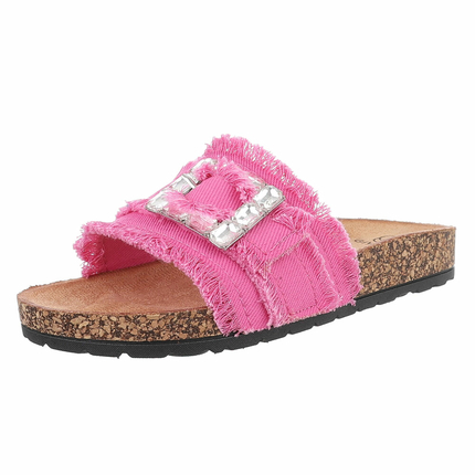 Damen Pantoletten - fuchsia Gr. 37