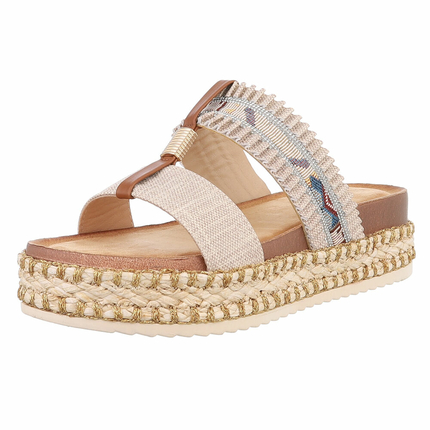 Damen Pantoletten - beige Gr. 41