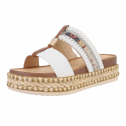 Damen Pantoletten - white - 12 Paar