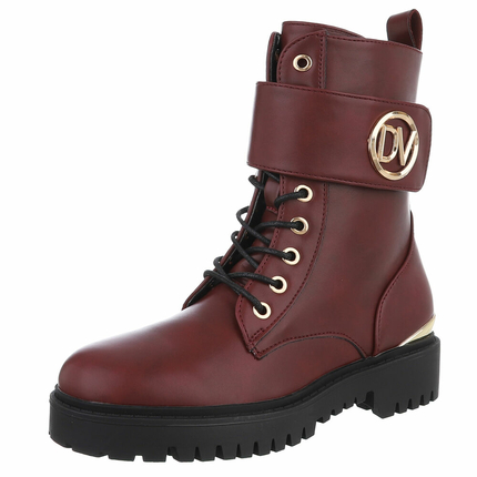 Damen Schnrstiefeletten - wine Gr. 38