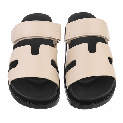 Damen Pantoletten - beige