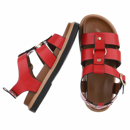Damen Keilsandaletten - red