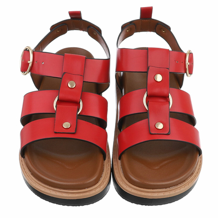 Damen Keilsandaletten - red