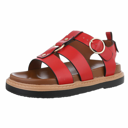 Damen Keilsandaletten - red - 12 Paar