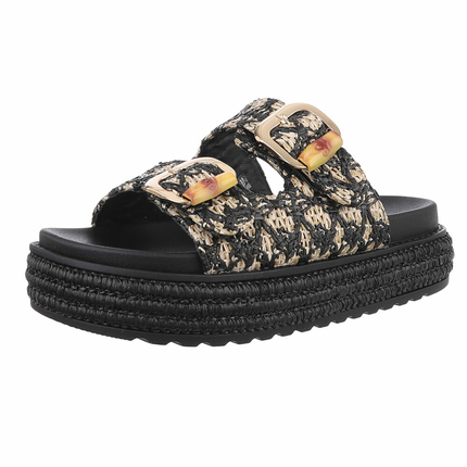 Damen Pantoletten - black - 12 Paar