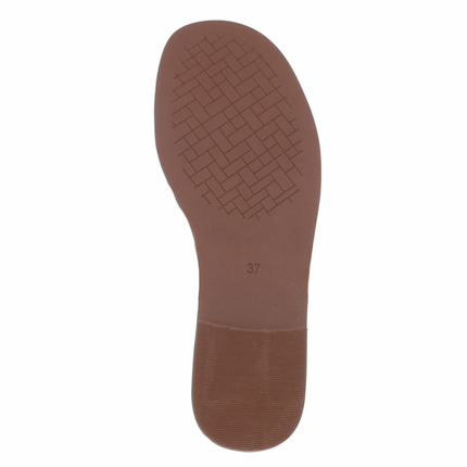 Damen Flache Sandalen - khaki