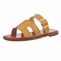 Damen Flache Sandalen - khaki