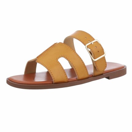 Damen Flache Sandalen - khaki Gr. 40