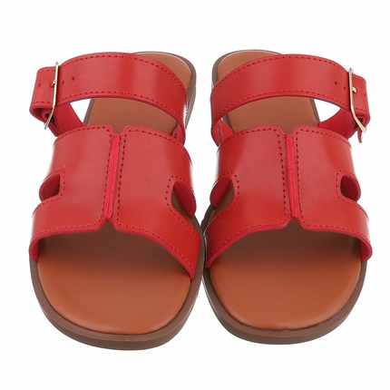 Damen Flache Sandalen - red