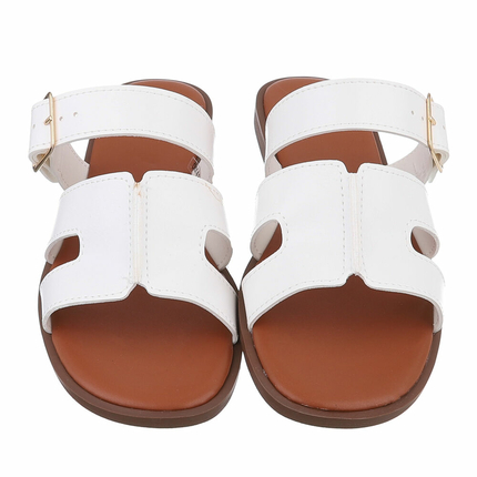 Damen Flache Sandalen - white