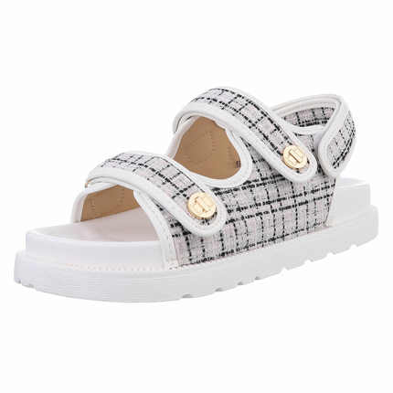 Damen Keilsandaletten - white - 12 Paar