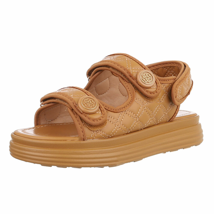 Damen Keilsandaletten - camel Gr. 37