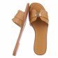 Damen Flache Sandalen - camel