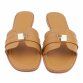 Damen Flache Sandalen - camel