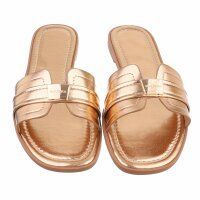 Damen Flache Sandalen - champagne