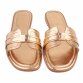 Damen Flache Sandalen - champagne
