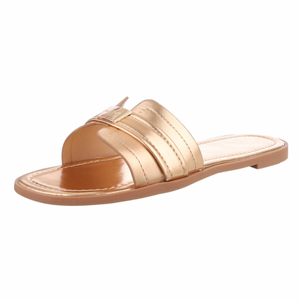 Damen Flache Sandalen - champagne Gr. 37