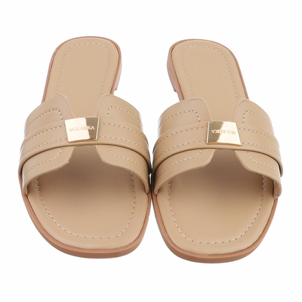 Damen Flache Sandalen - khaki