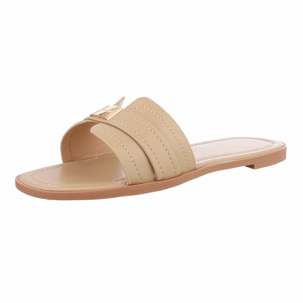 Damen Flache Sandalen - khaki Gr. 38
