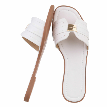 Damen Flache Sandalen - white