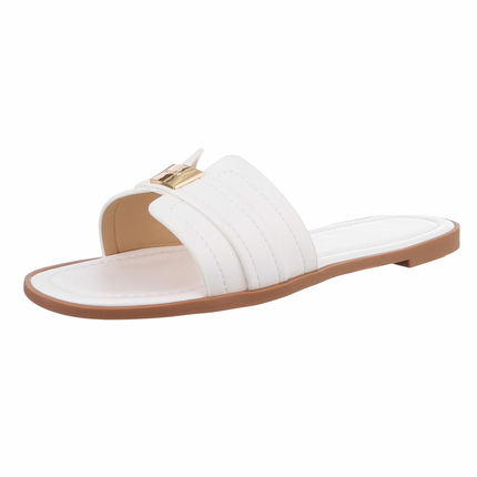 Damen Flache Sandalen - white - 12 Paar