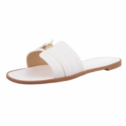 Damen Flache Sandalen - white Gr. 37