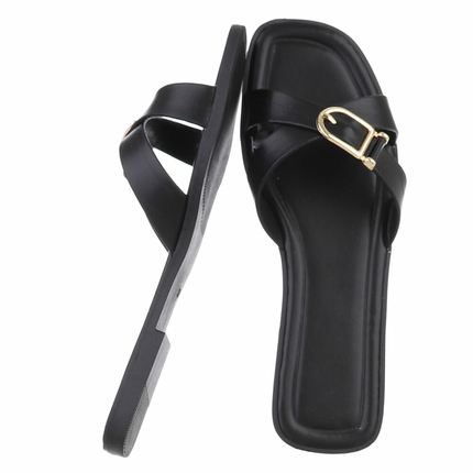 Damen Flache Sandalen - black
