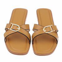 Damen Flache Sandalen - camel