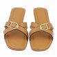 Damen Flache Sandalen - camel