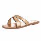 Damen Flache Sandalen - champagne Gr. 37
