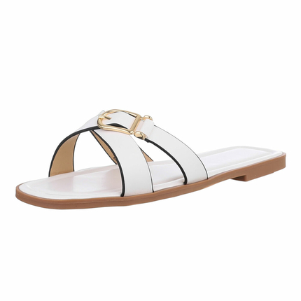 Damen Flache Sandalen - white Gr. 37