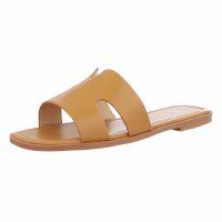 Damen Flache Sandalen - camel
