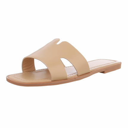 Damen Flache Sandalen - khaki Gr. 40