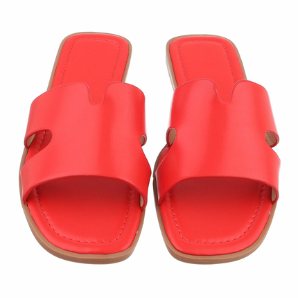 Damen Flache Sandalen - red