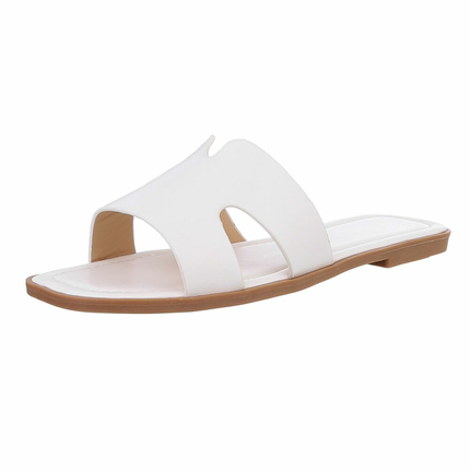 Damen Flache Sandalen - white Gr. 37