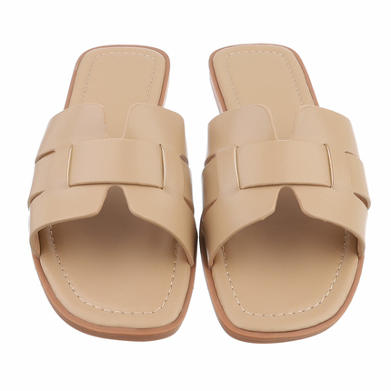 Damen Flache Sandalen - khaki
