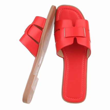 Damen Flache Sandalen - red