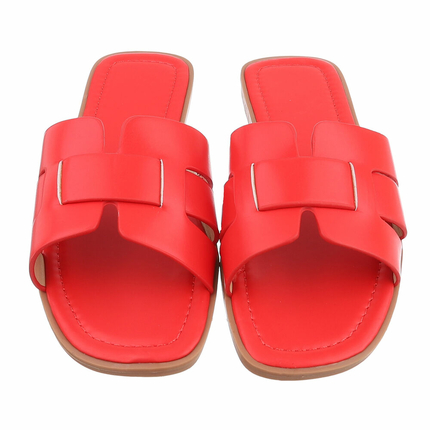 Damen Flache Sandalen - red