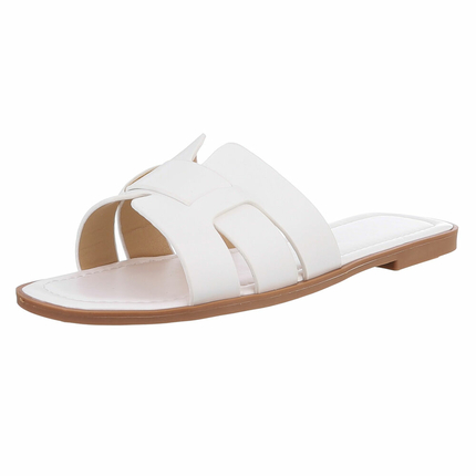 Damen Flache Sandalen - white Gr. 38