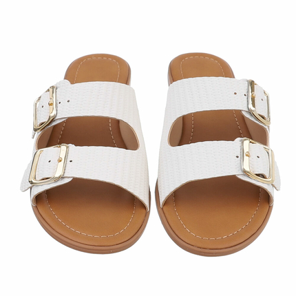 Damen Flache Sandalen - white
