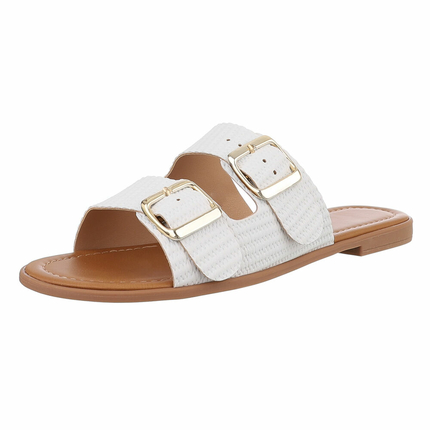 Damen Flache Sandalen - white - 12 Paar