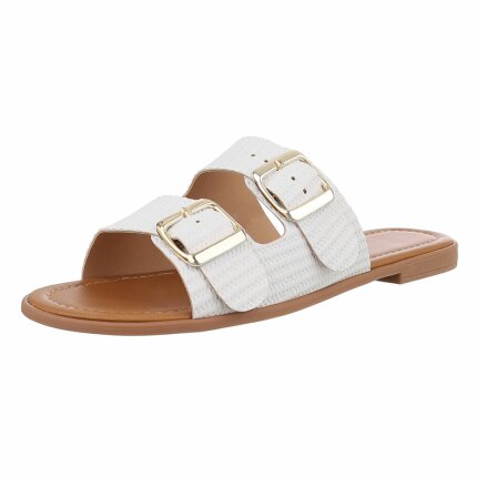 Damen Flache Sandalen - white Gr. 39