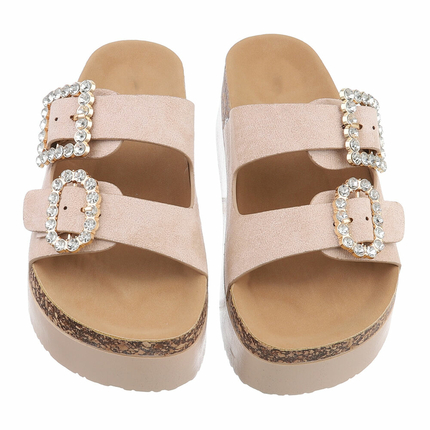 Damen Pantoletten - beige