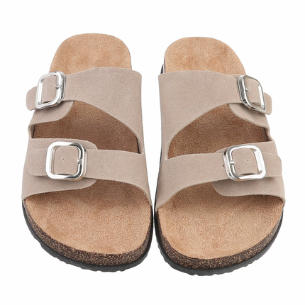 Damen Pantoletten - beige