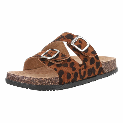 Damen Pantoletten - leopard Gr. 37