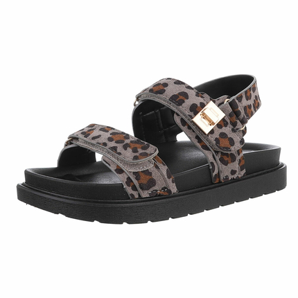 Damen Keilsandaletten - leopard Gr. 37