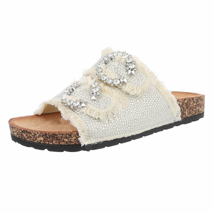 Damen Pantoletten - beige Gr. 38