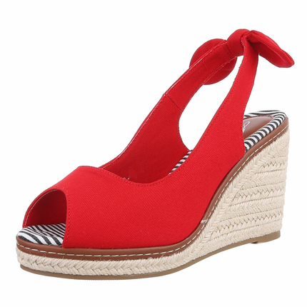 Damen Keilsandaletten - red